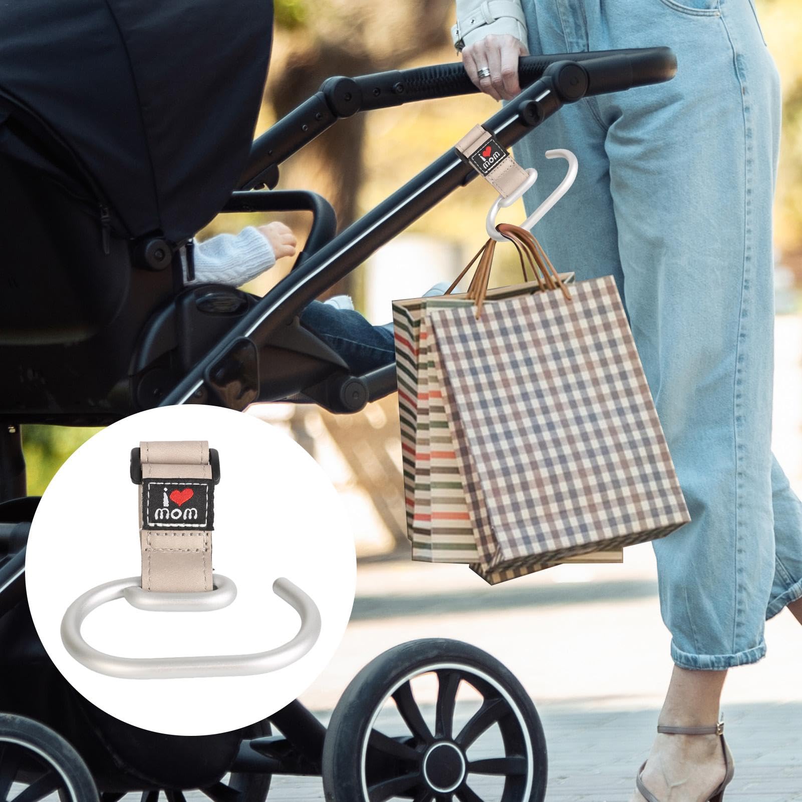 Gancio per borsa da passeggino – Clip resistente per borsa da