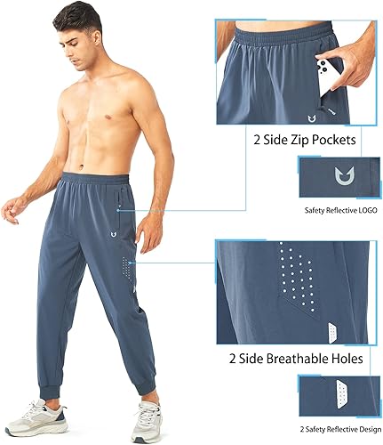 Miniatura 4 de NORTHYARD Men's Athletic Running Pants Lightweight Workout Joggers Quick Dry Gym Sweatpants Active Sports Track Training