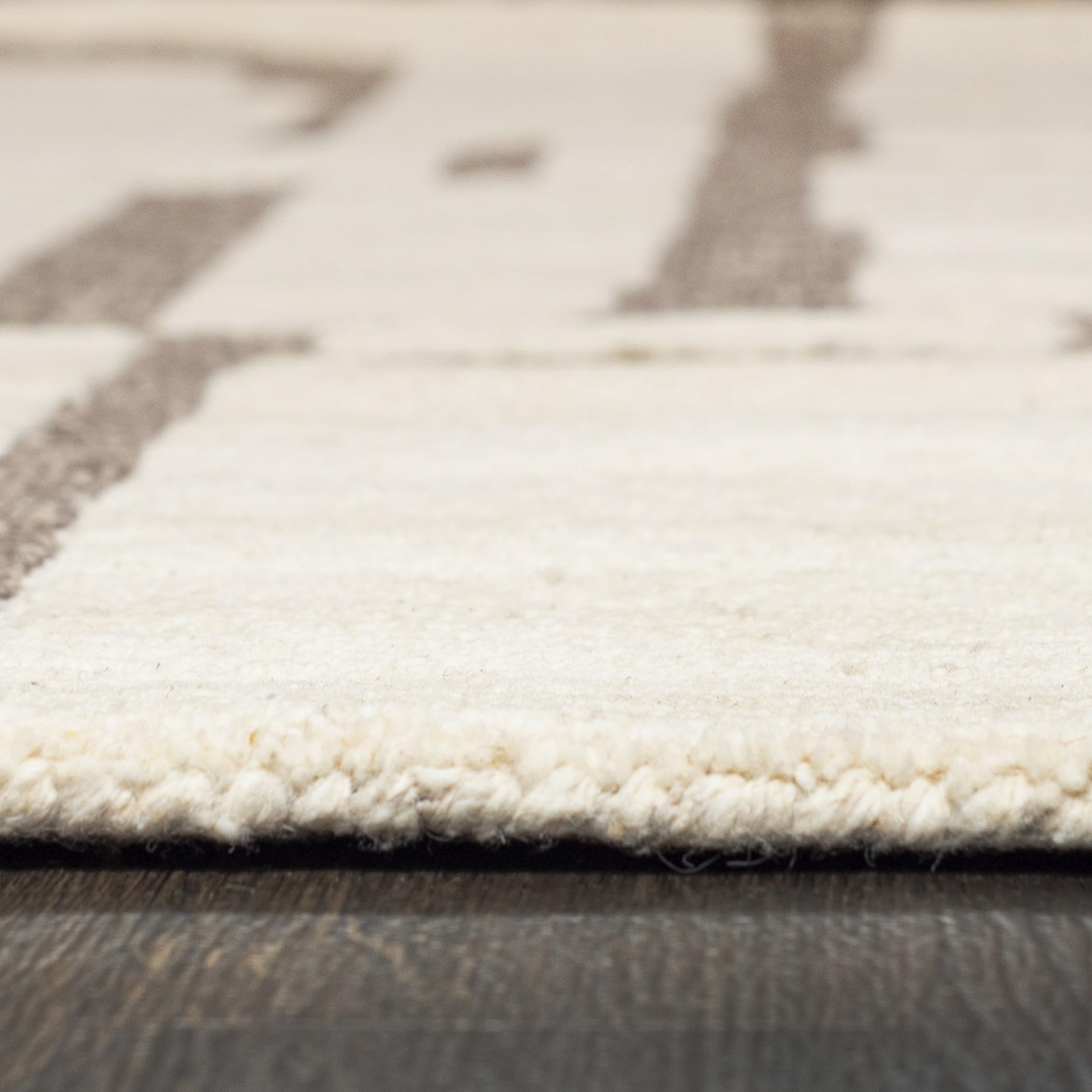 Mazovia Grande Tappeto Soggiorno 160x230cm Crema Geometrico Scandinavo Lana