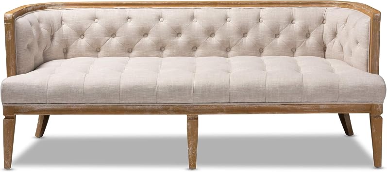 Baxton Studio Sofas, Beige/Oak