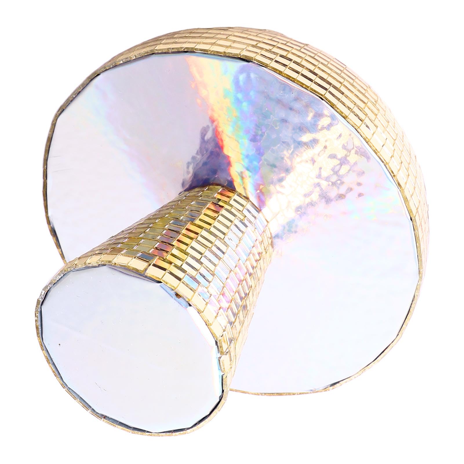 Boule Disco Champignon Effets Visuels Éblouissants, Plastique Premium, Reflets Colorés Idéal Pour Les Fêtes, Mariages (GOLD)