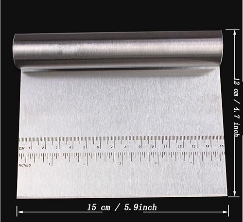 Miniatura 3 de eoocvt Raspador de masa de acero inoxidable para tartas, cortador de pizza, cortador de pan, cuchillo de escala