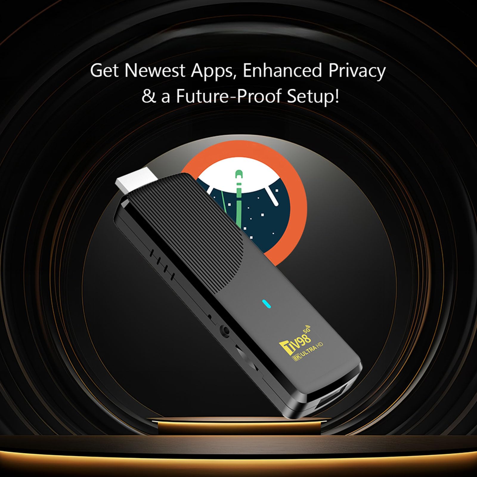 Android 14 Home Video Quad Core Arm Cortex-A53 BT5.0 Media 2.4G & 5G Dual WiFi 4K HD TV Video per film HD applicazioni Internet