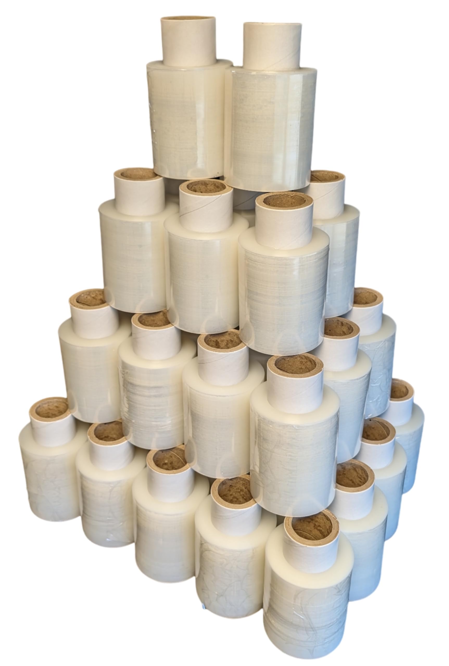 40 x Mini Stretchfolie 10 cm Rollen 23 my + Abroller (transparent)