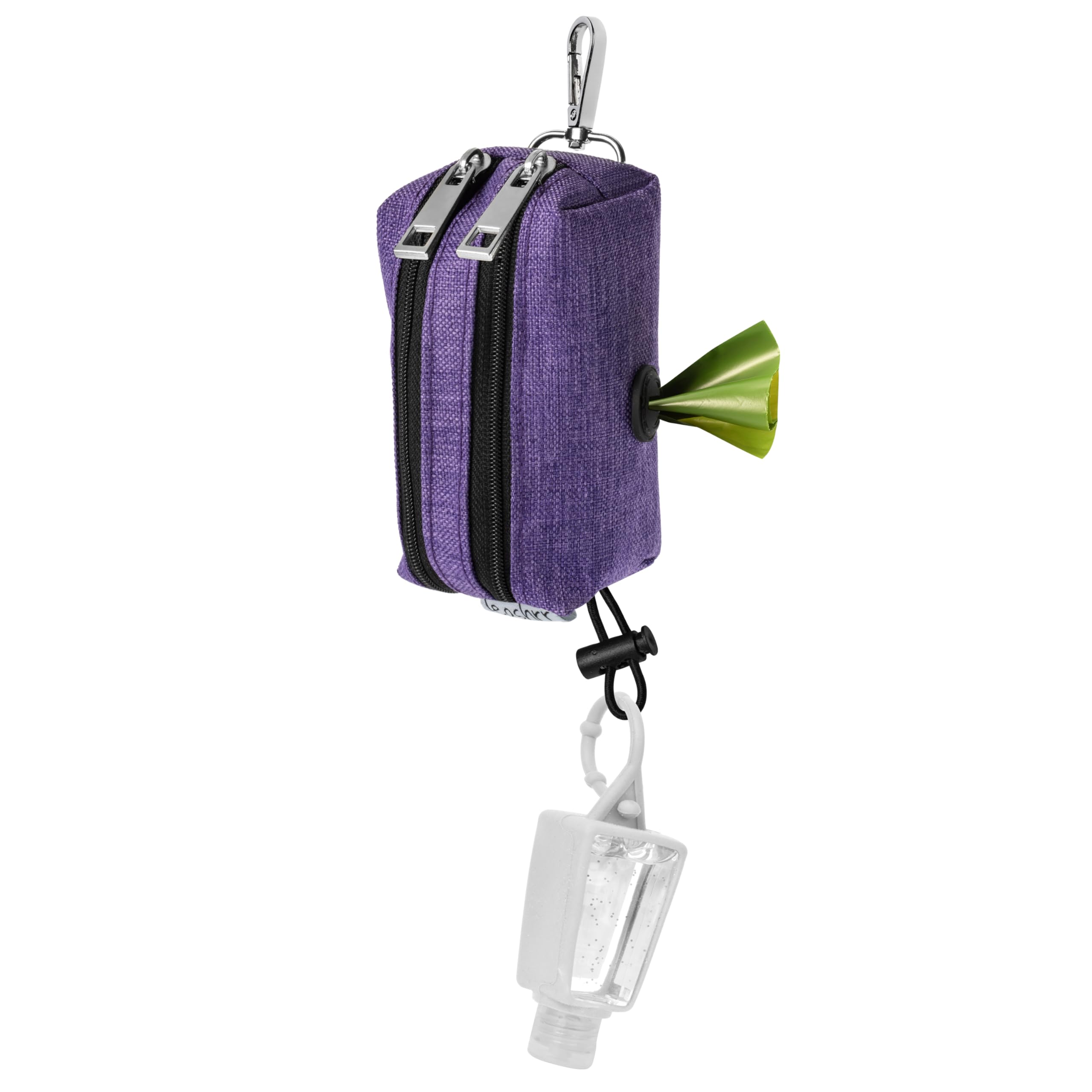 Dispensador de bolsas para excrementos de perro y soporte para todas las correas. 2 bolsas impermeables para bolsas de basura de mascotas y accesorios para pasear perros + 1 rollo gratis. Leashrr 2.0