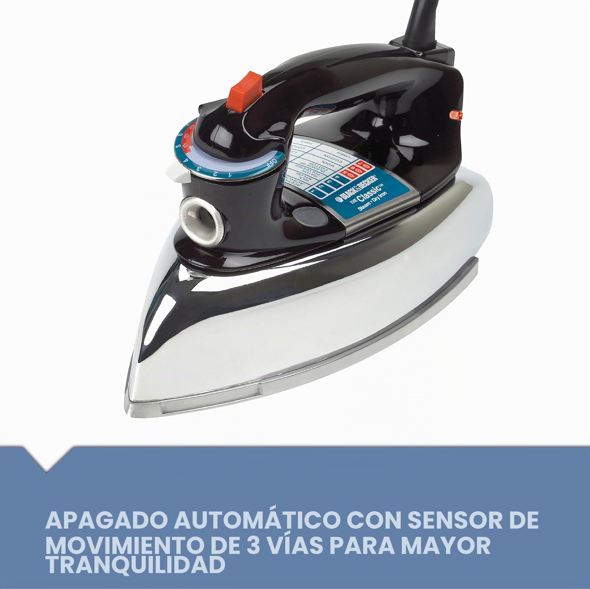 WEPMMJ The Classic Iron Dry & Steam iron Negro - Plancha (Dry & Steam iron, Negro)