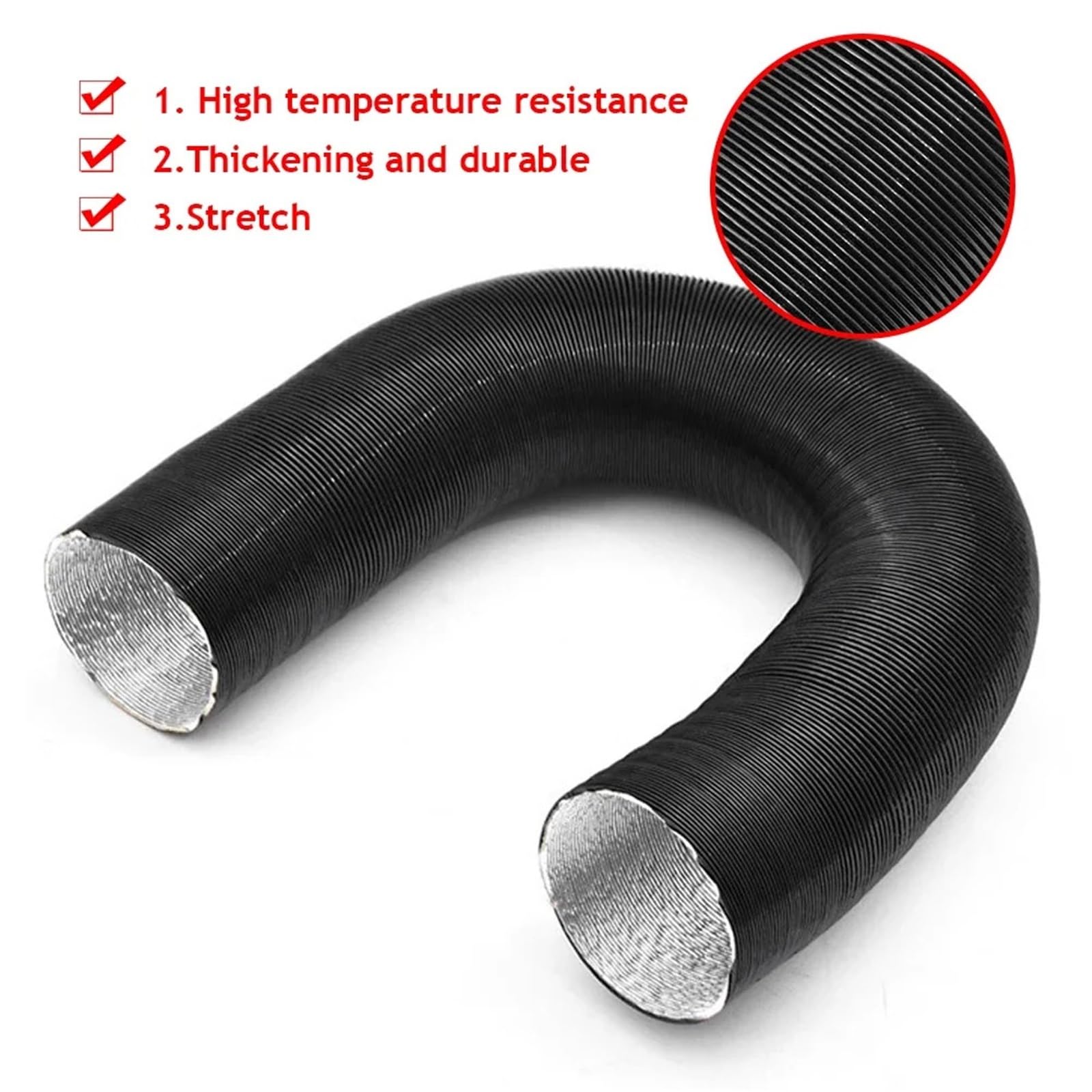 Wąż Do Ogrzewania Postojowego Webasto Eberspacher O Średnicy 25 Mm, 42 Mm, 60 Mm I 75 Mm, Długość 100–500 Cm, Z Możliwością Przedłużenia.(75mm Length 200cm)