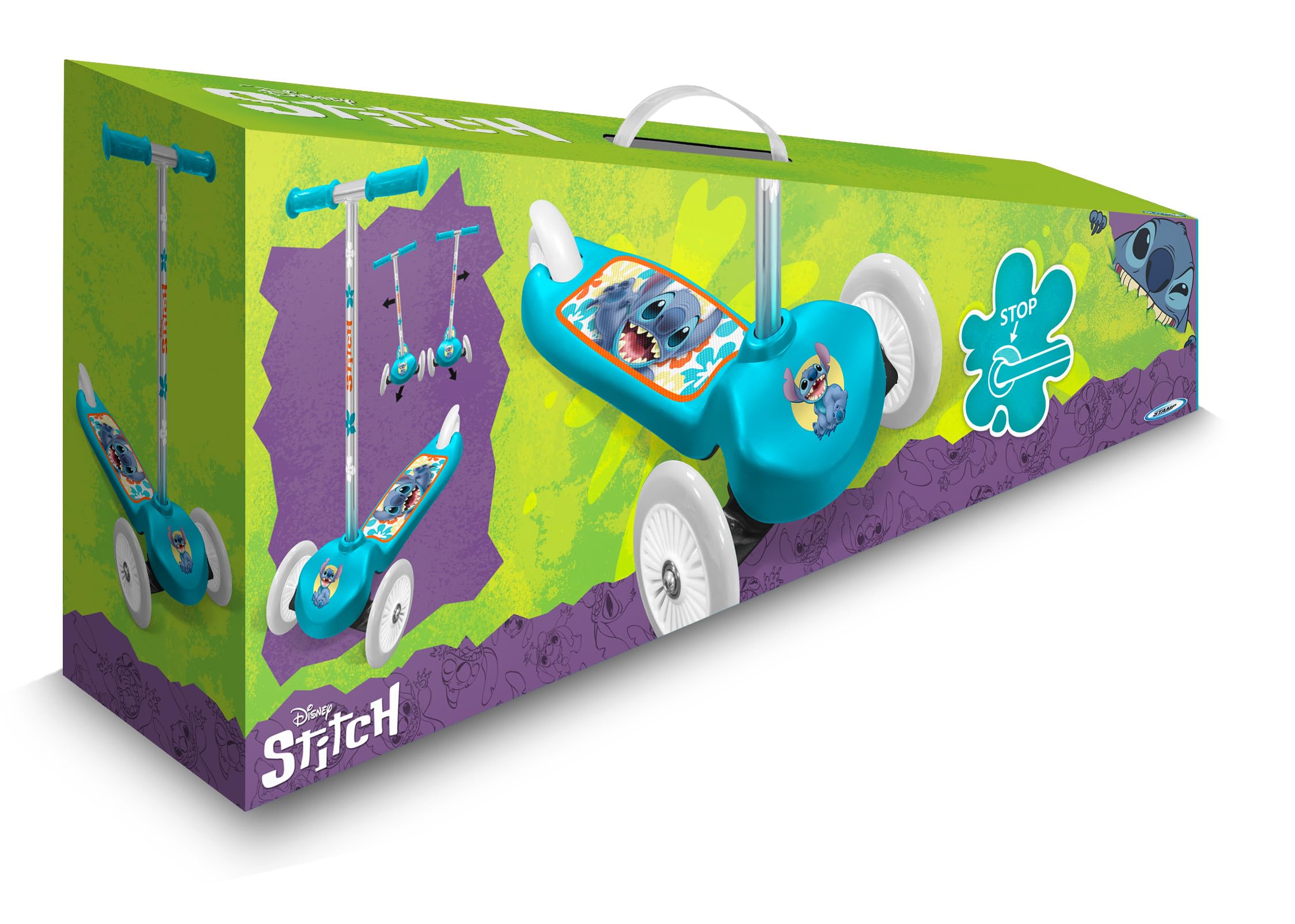 Monopattino a 3 ruote con bilanciamento Stitch, blu-bianco