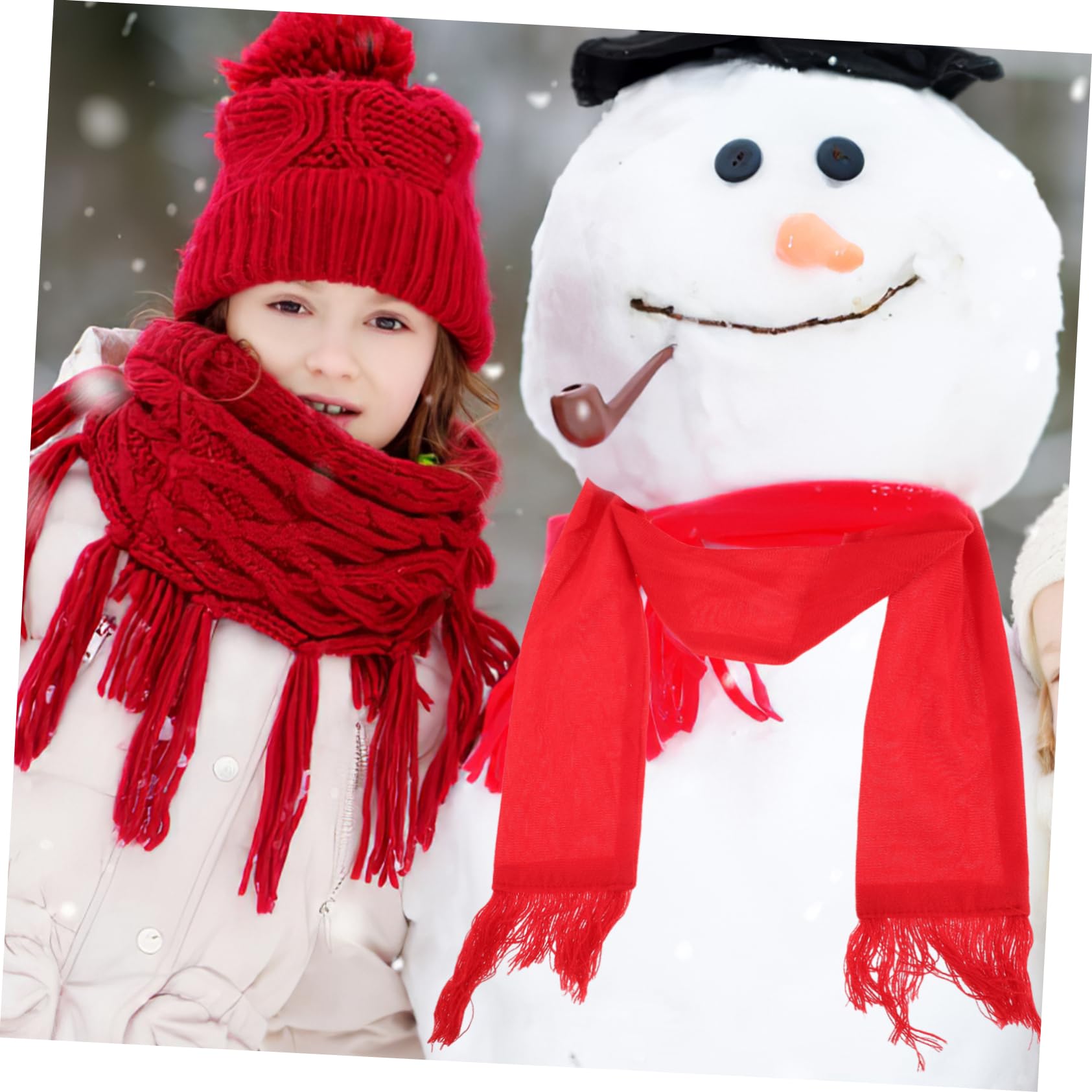TOPBATHY 2 Sätze Schneemann Verkleiden Sich Schneemann Bausatz Schneemann-schal Schneemann-versorgung Schneemann DIY Material Schneemann-knöpfe-Set Zum Basteln Schneemann Geweih Polyester
