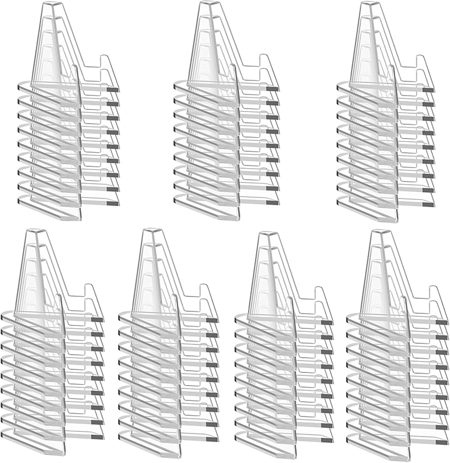 70 packs Card Stands, 2.1 inch Card Display Stand Acrylic Clear Mini Easel Small Picture Holder Stands for Challenge Coin Graded Football Basketball Sports Cards