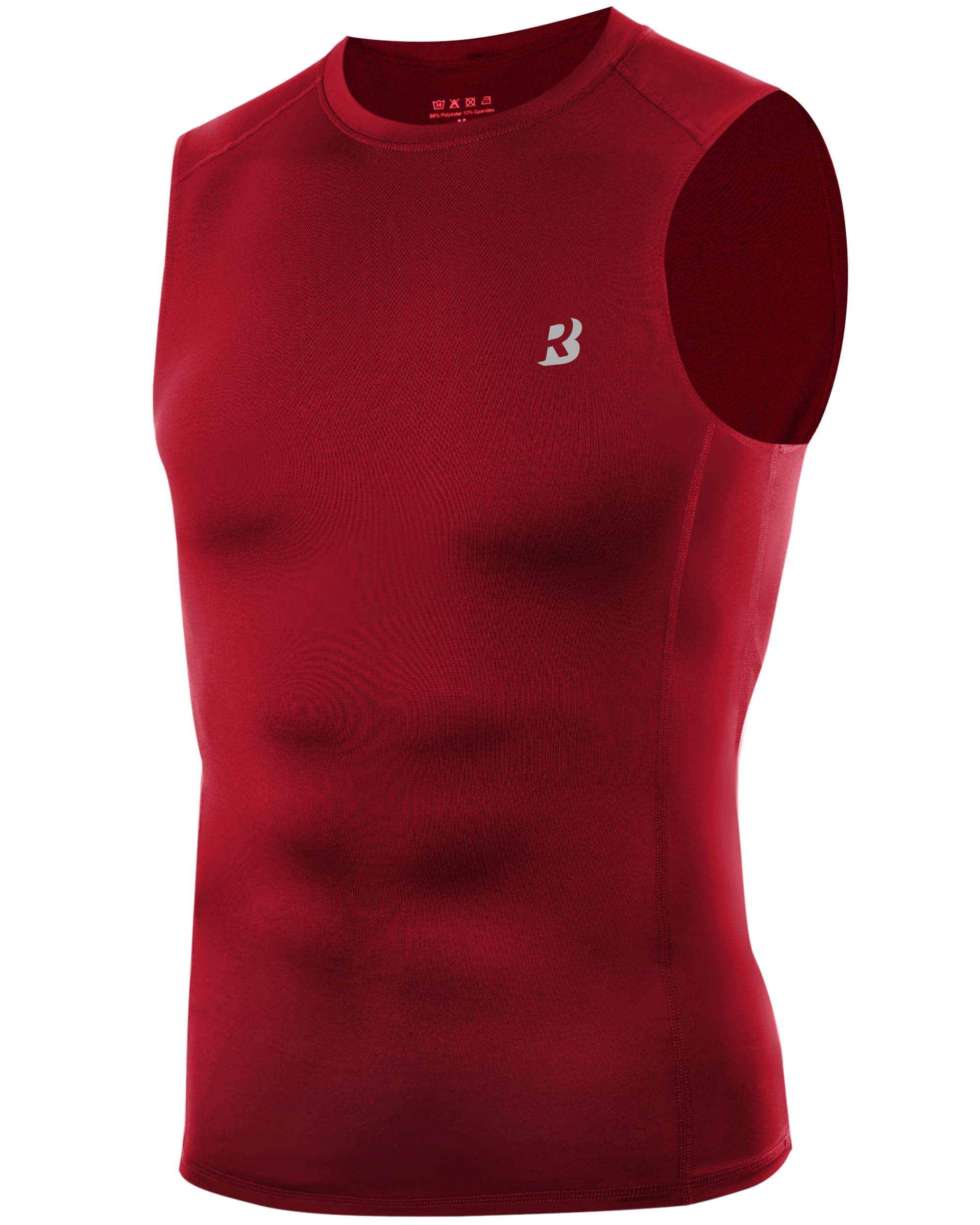 Roadbox Herren Kompressionsshirt ohne Ärmel Atmungsaktiv Schnell Trocknend Leicht für Fitness Laufen Gym Outdoor Sport Training