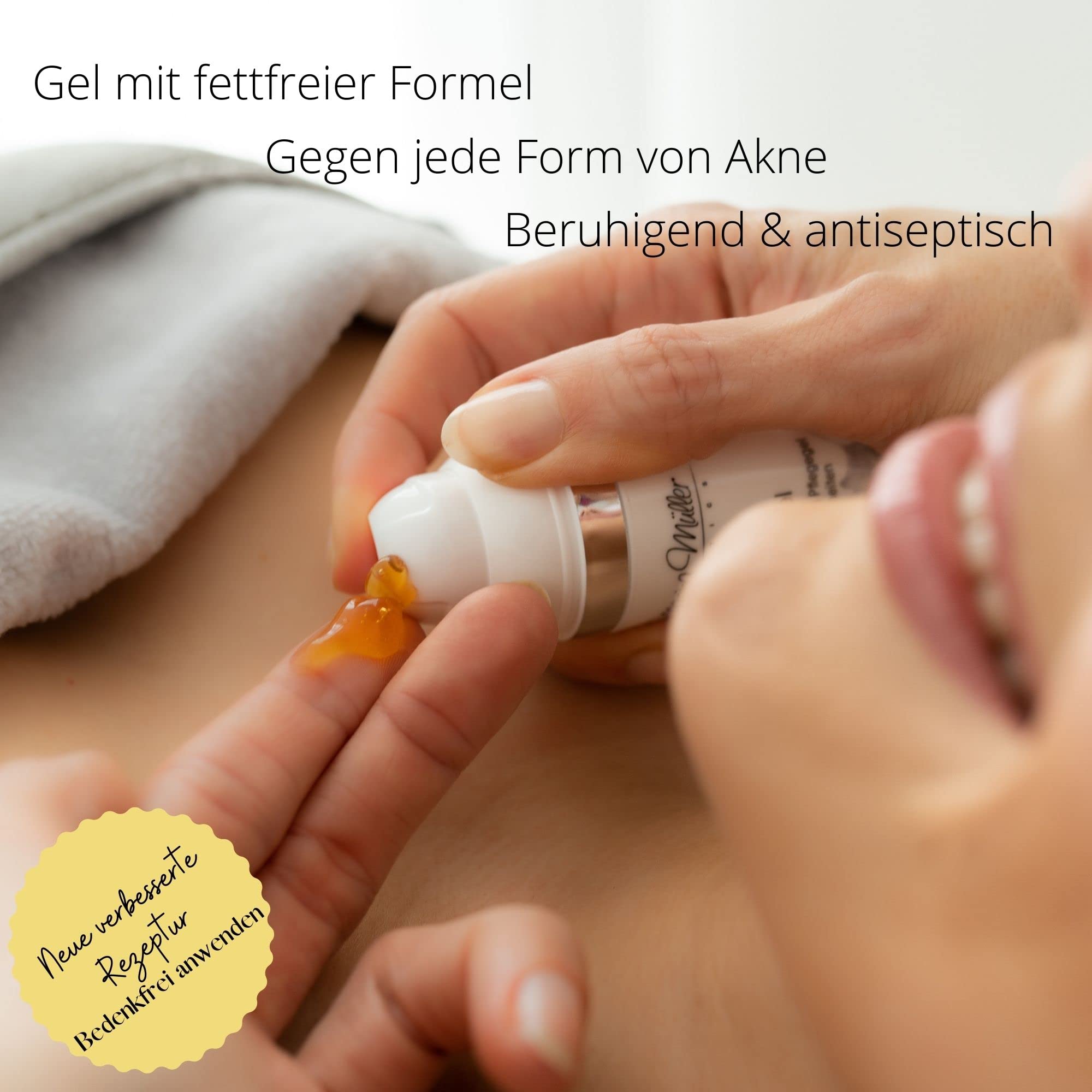 Herbal Concentrat SOS Akut Gel Serum – Bei Unreiner & Entzündlicher Öligen Haut – Mit Teebaum, Arnika & Propolis – Beruhigend & Klärend – 50ml