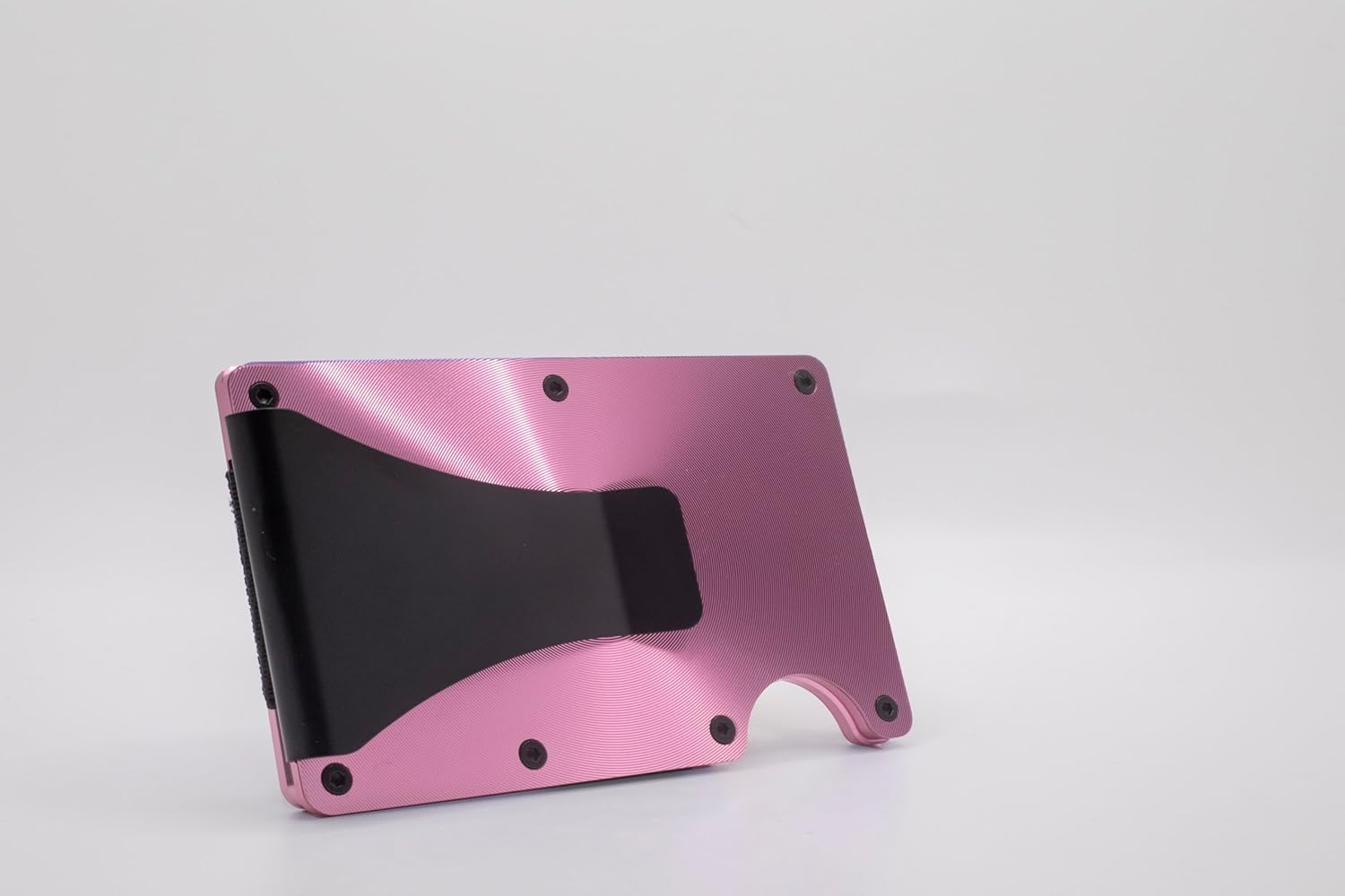 Neon Cat Aluminum RFID Blocking Card Wallet with Money Clip (Logo on Wallet, Pink with Black Money Clip)