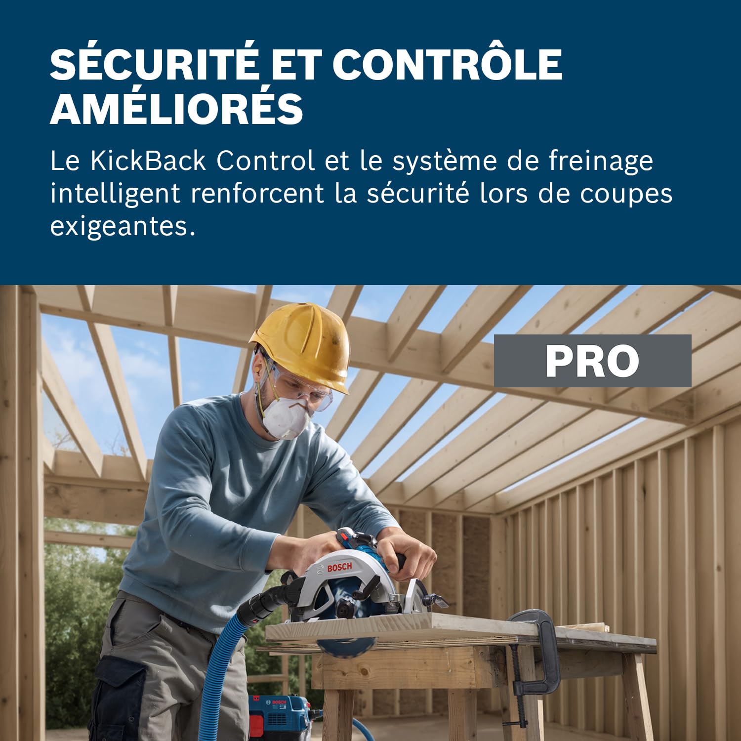 Bosch PRO 18V System Scie circulaire sans-fil GKS18V-68-2 (avec guide d’onglet, lame de scie, L-BOXX 238)