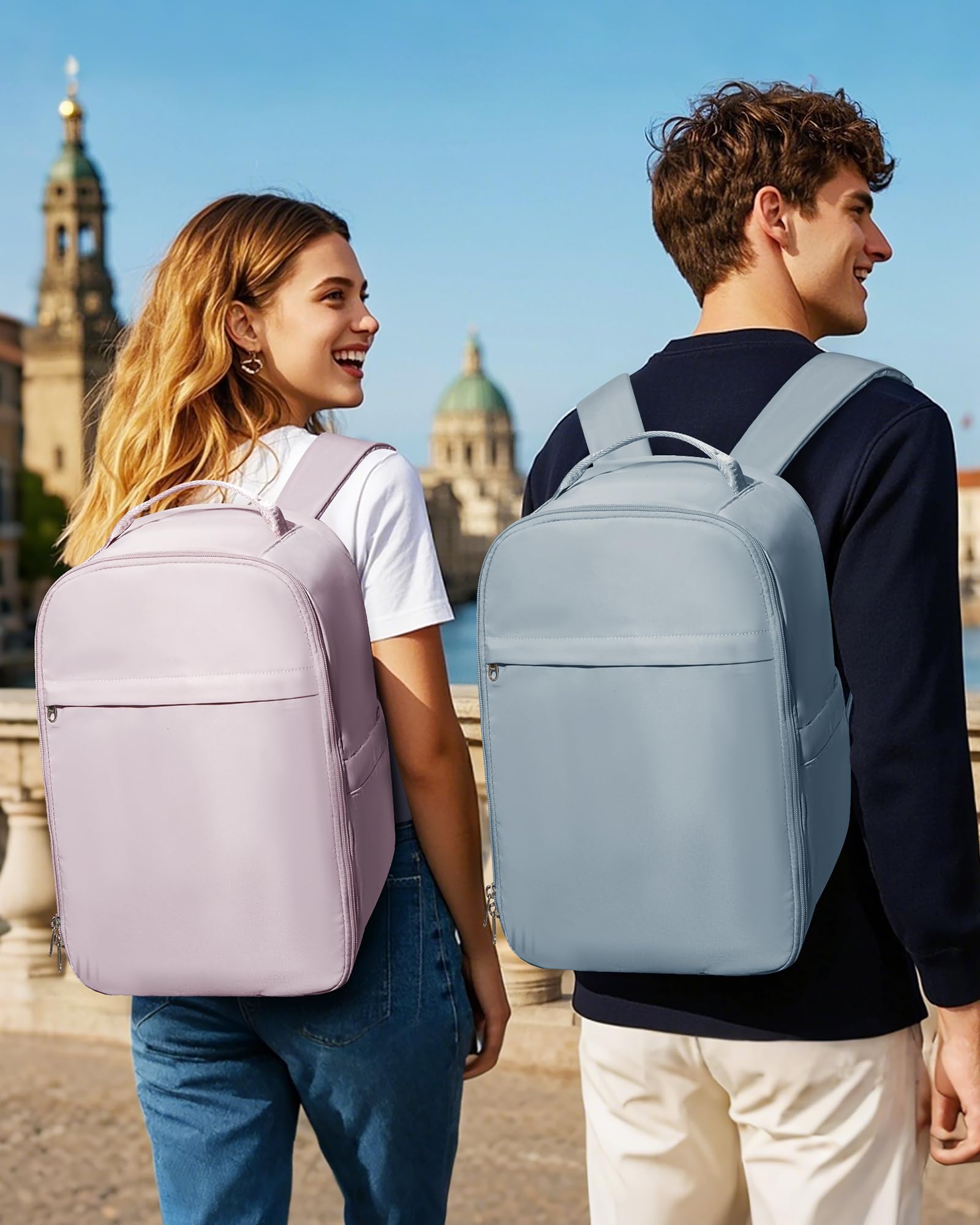 SZLX Zaino Ryanair 40x20x25 e 45x36x20 - Bagaglio a Mano Donna e Uomo, Borsa da Cabina Impermeabile per Laptop 14 Pollici, Zaino da Viaggio