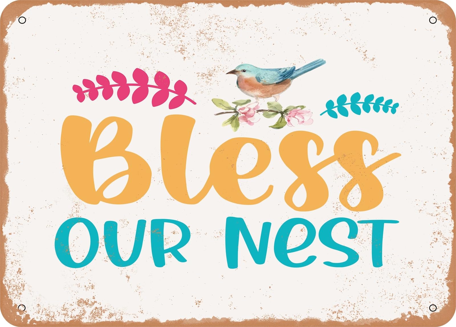 Miaomansenstore Metal Sign - Bless Our Nest - 4 - Vintage Look Sign Home Decor