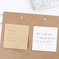 Vista 4 de VANRA Sticky Notes 4 x 4-Inches Self-Stick Note Cube Memo Pads Strong Adhesive, 400-Sheets/Cube (Ivory White)