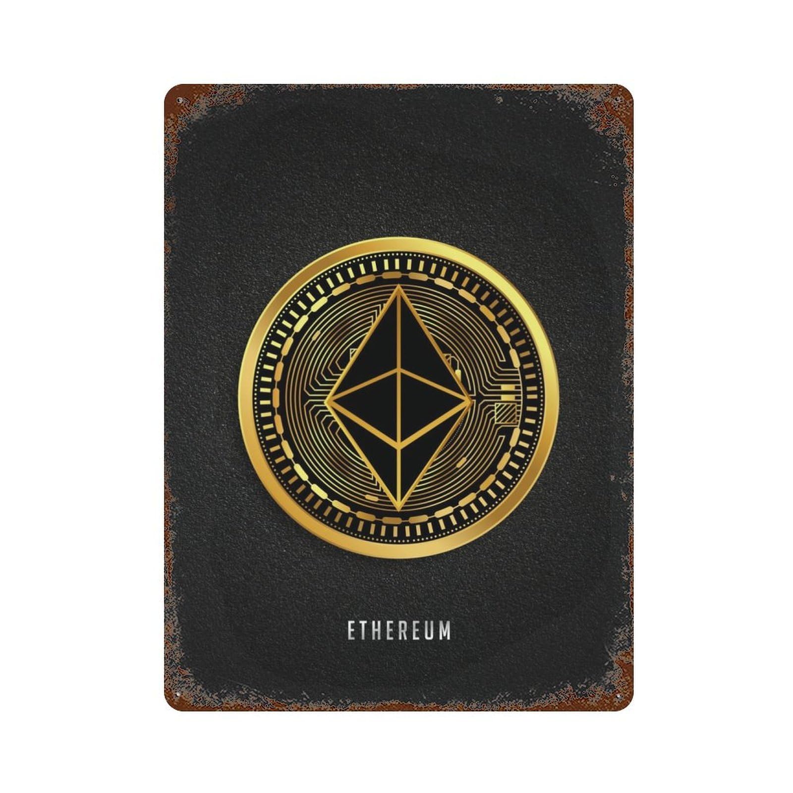 Crypto Coins Distressed Metal Wall Sign 15.7"x11.8", Ideal for Cafe, Home Bar And Lounge Decor