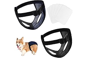 2PCS Female Dog Sanitary Nappies for Dog Periods, Washable Protective Dog Pants in Heat