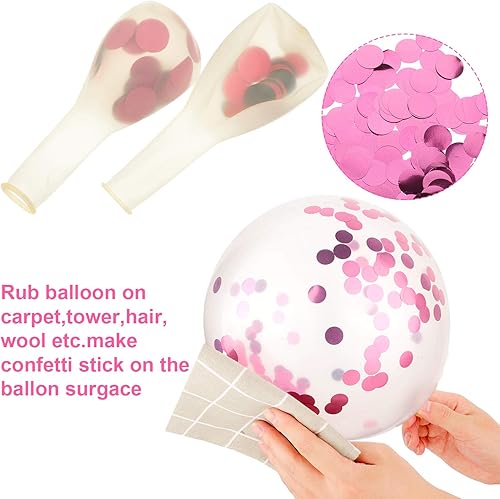 Miniatura 2 de 84 globos de concientización sobre el cáncer de mama, globos de cinta rosa, blanco, negro, globos de látex transparentes de confeti con purpurina