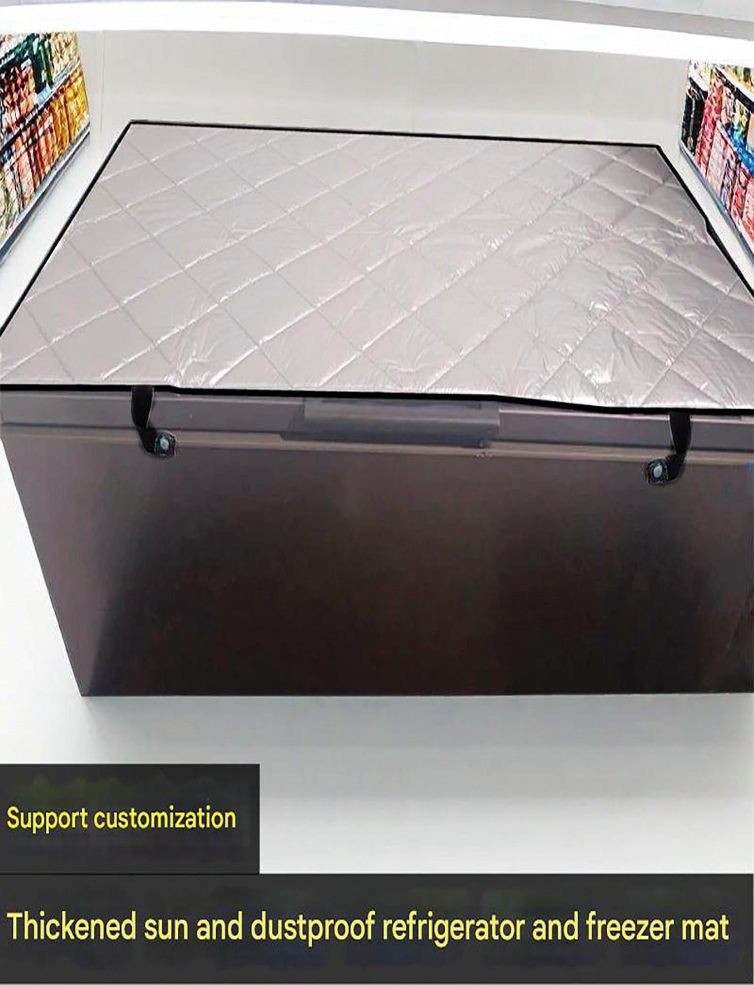 Protector solar for refrigerador, funda for congelador, tela aislante for armarios frigoríficos y vitrinas (azul, 60 x 145 cm/23,6 57,1 pulgadas)(Silver,90x145 cm/35.4x57.1in)