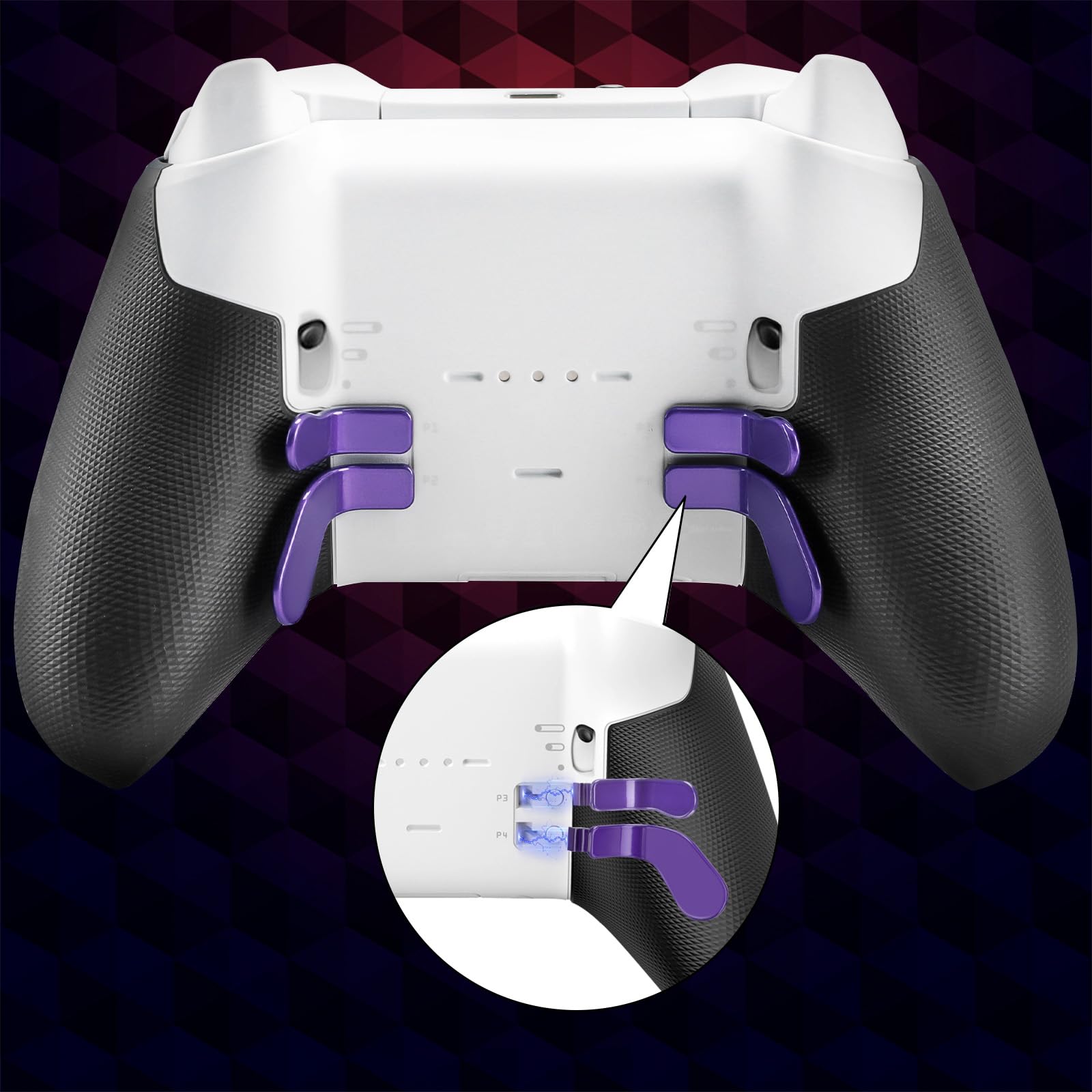 inRobert Set di Bottoni Magnetici in Metallo per Xbox Elite Controller Series 2 Accessori, Inclusi 6 Joystick di Placcatura in Metallo, 4 Paddle, 2 Cuscinetti a D, 1 Strumento di Regolazione (Viola)