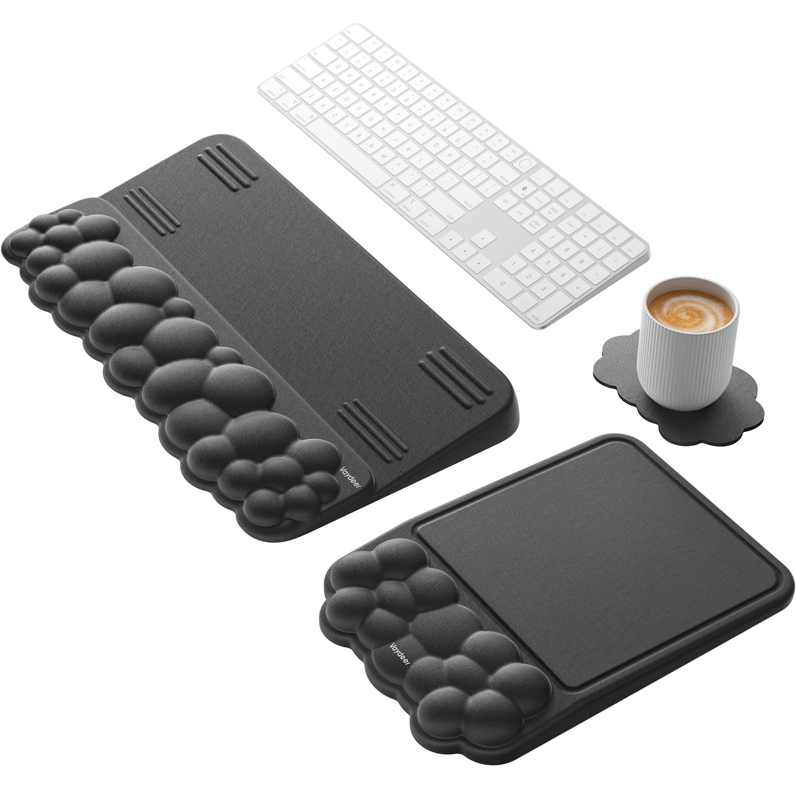 Vaydeer Keyboard Riser and Mouse Pad with Wrist Rest Set, Coaster Included — image 1