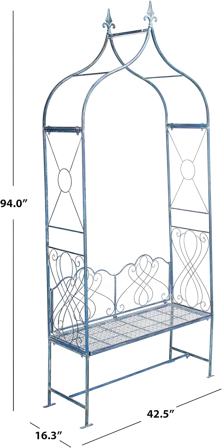 SAFAVIEH PAT5010C Outdoor Collection Eloise Victorian Antique Blue Arbor