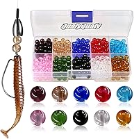 Vista 27 de QualyQualy Cuentas de pesca surtidas, cuentas de pesca de vidrio de plástico, rojo y amarillo, mezcla de colores, cuentas de pesca luminosas
