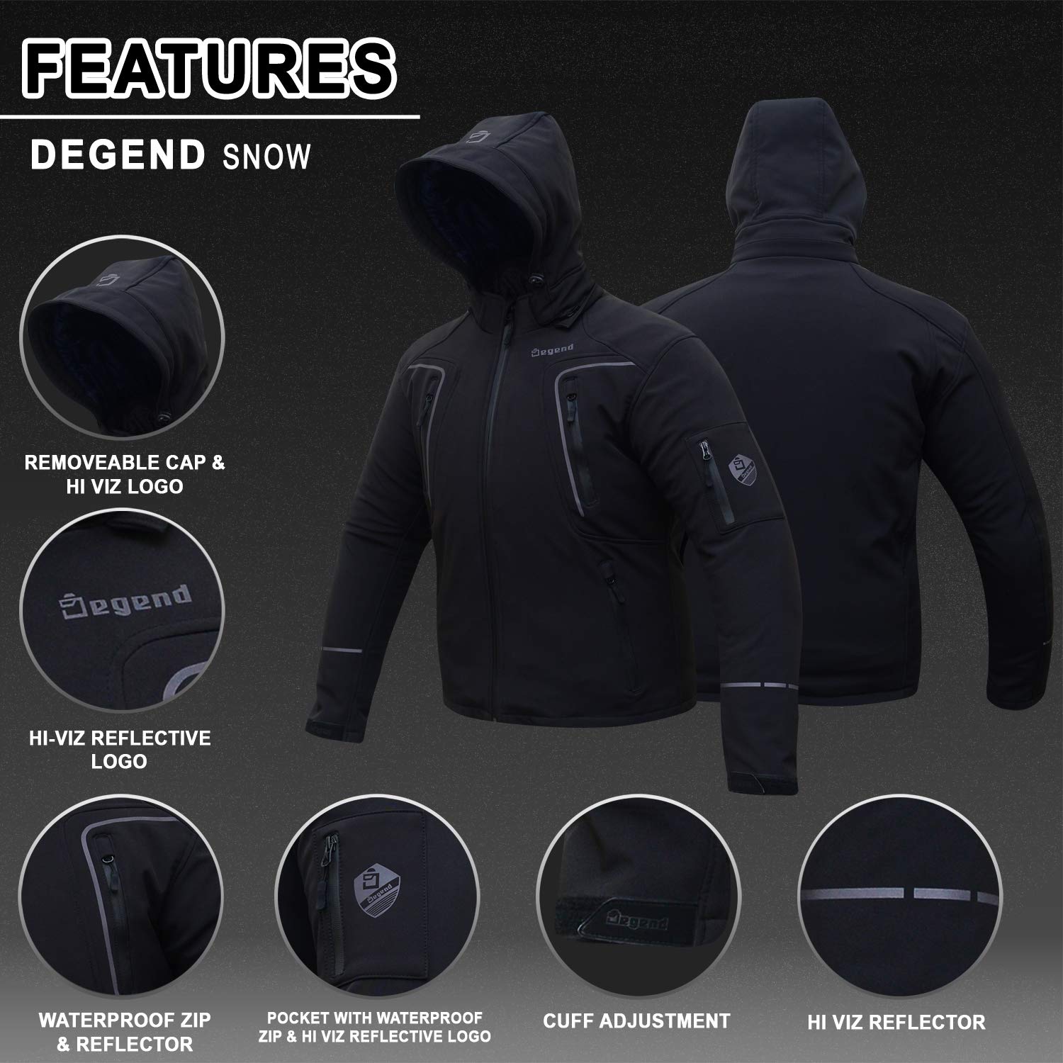 SNOW MAN | Motorradjacke Herren mit Protektoren Wasserdicht und Windfest, Homologiert