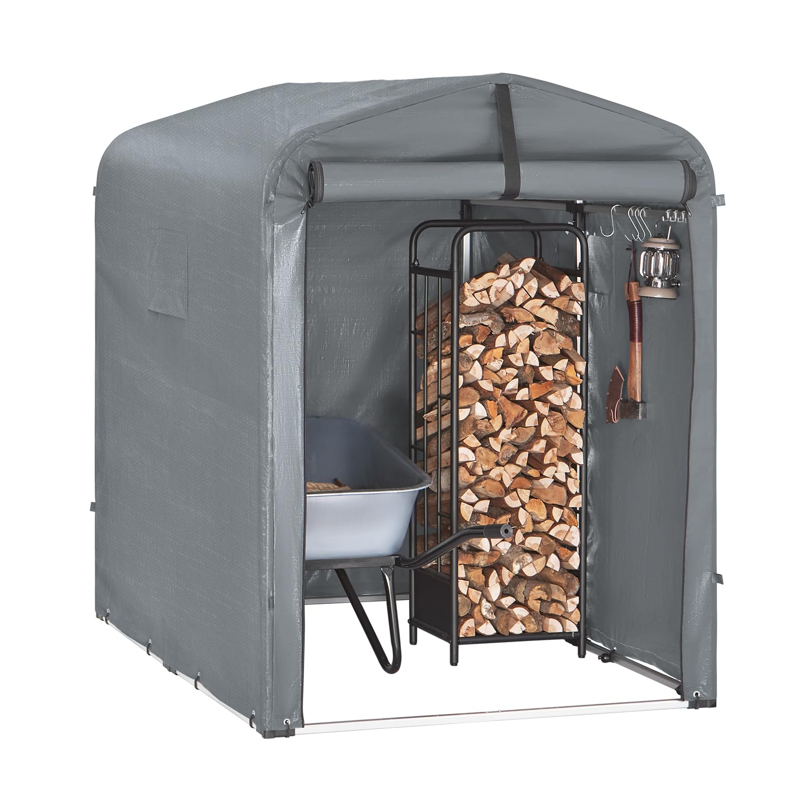 Sobuy Garage Auto per Esterno Tenda per Bicicletta Box Moto Impermeabile Tendone per Auto Moto e Attrezzi Capanno da Giardino e Ripostiglio da Esterno Grigio 120x176x163 cm KLS11-DG