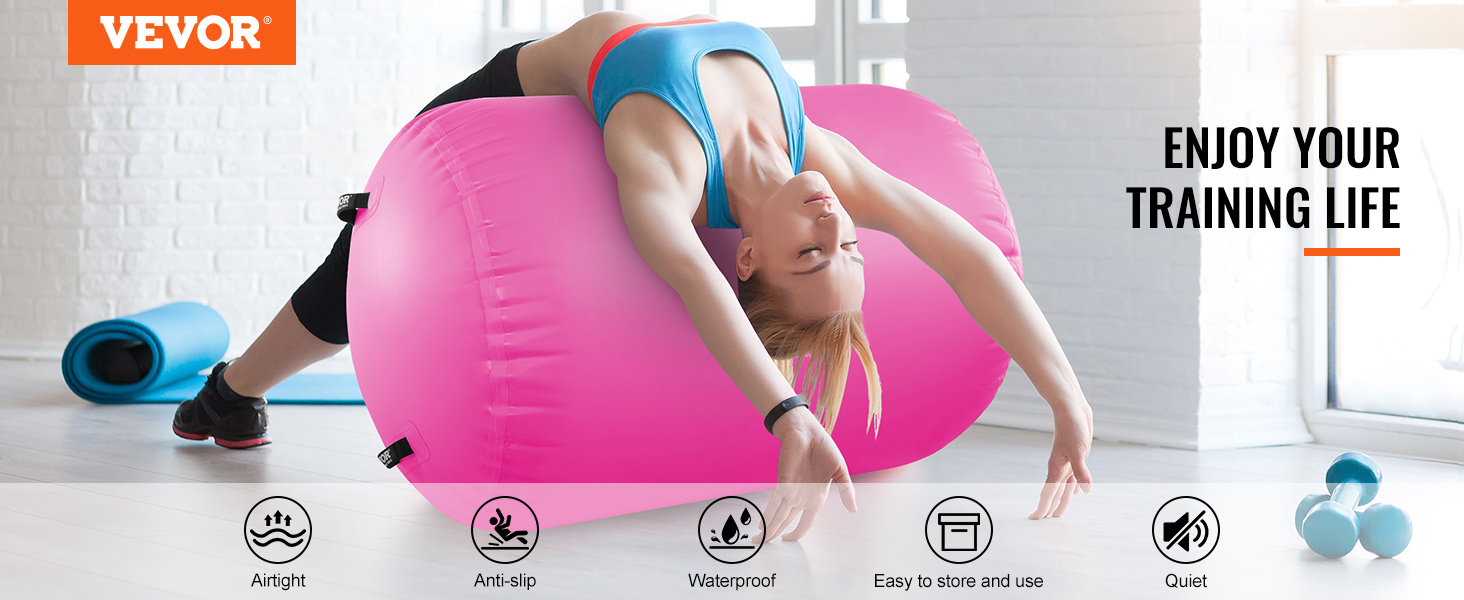Tapis De Gymnastique Gonflable VEVOR 80x80x132,5 Cm – Avec Pompe électrique 600 W – Menthe – Pour Yoga, Plage, Gym, Maison – Sac De Rangement Inclus