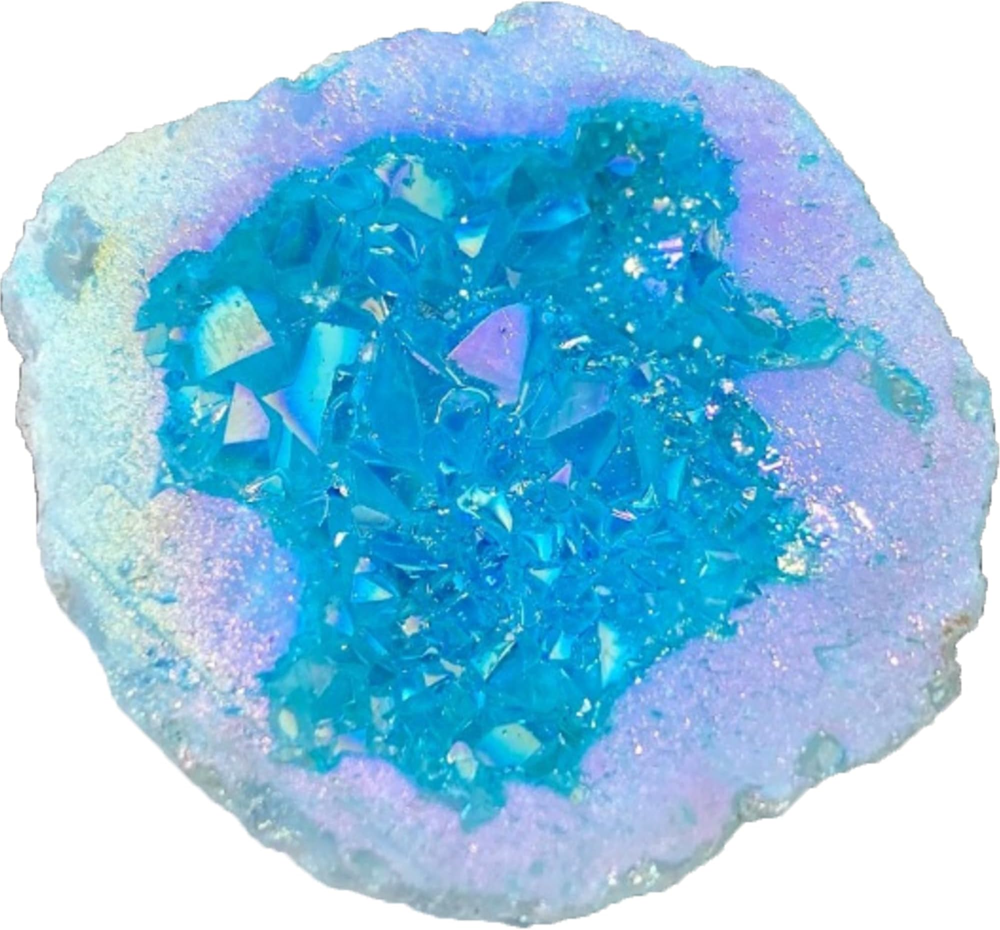 50-100g Natural Blue Crystal Cluster Angel Aura Geode, Irregular Mineral Rock Meditation Stone, Suitable for Home, Office Decoration