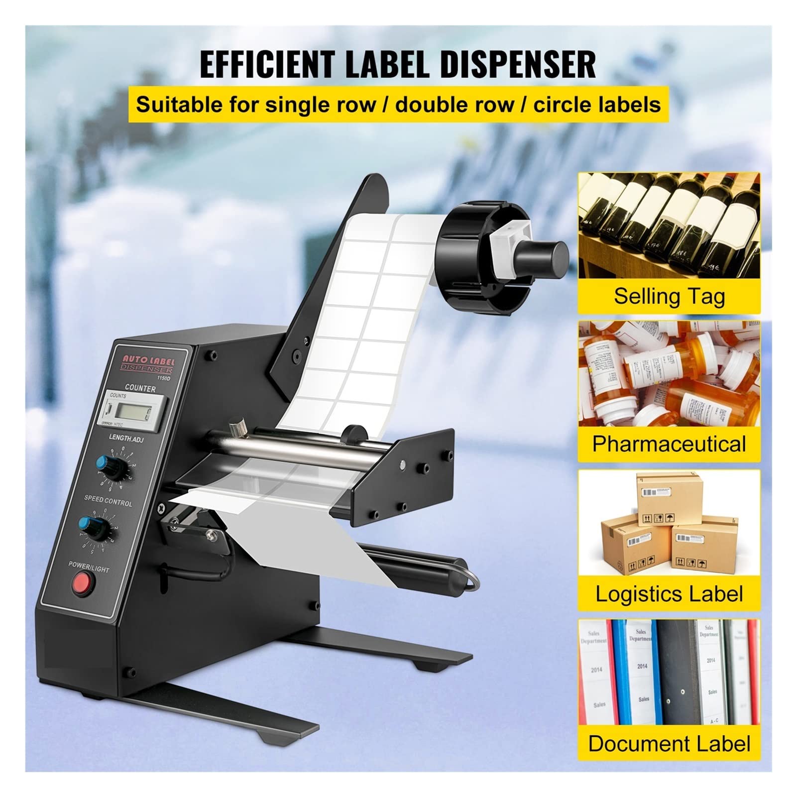 Automatisches Etikettenspendergerät 140 mm Al-1150d Tragbarer Etikett Applicator Aufkleber, der die Automatik -Etikett -Strippmaschine trennt Für Anfänger und Heimwerker