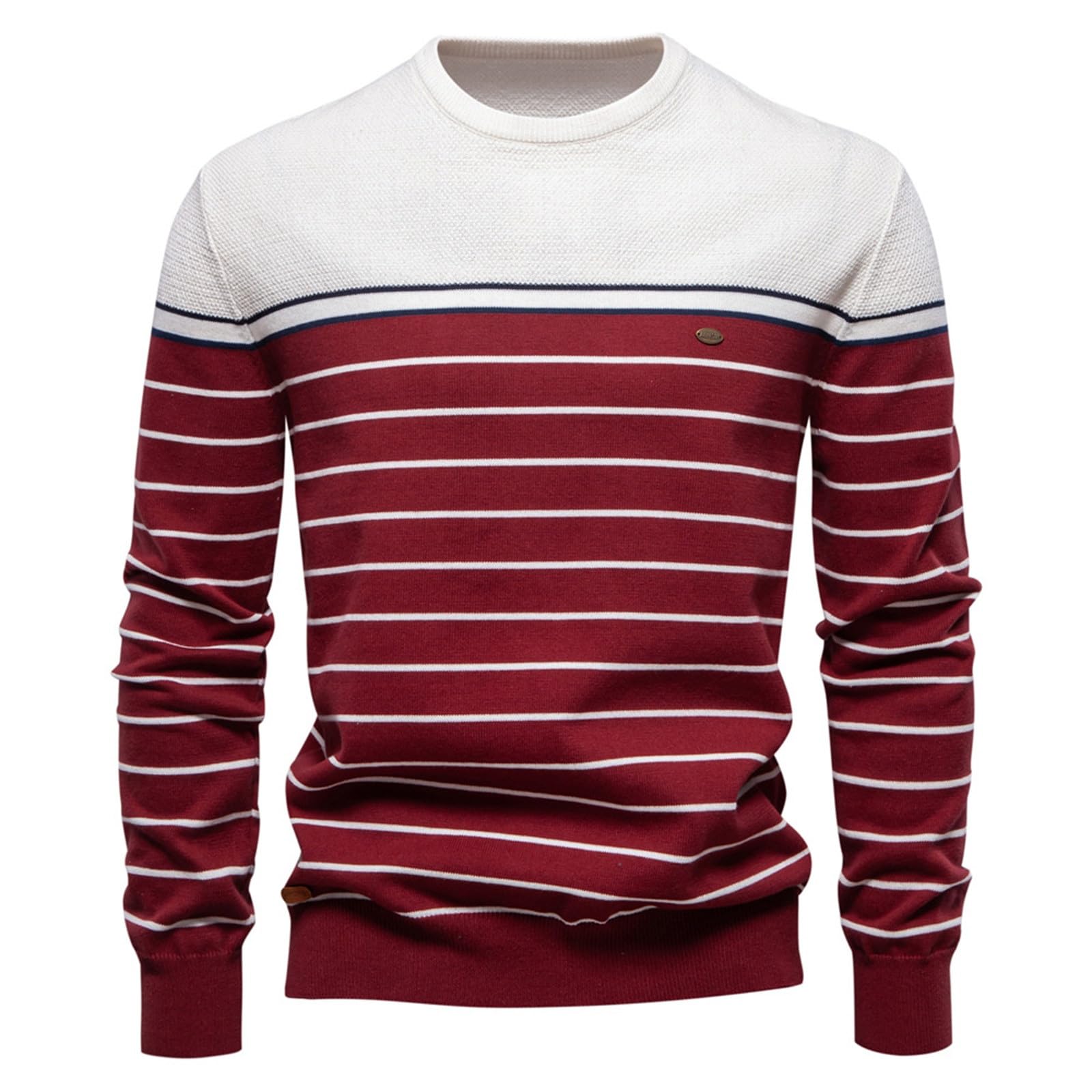 Pull Marinière Homme Rayé Col Rond | Laine Acrylique Douce, Coupe Classique Pour Automne/hiver - 5