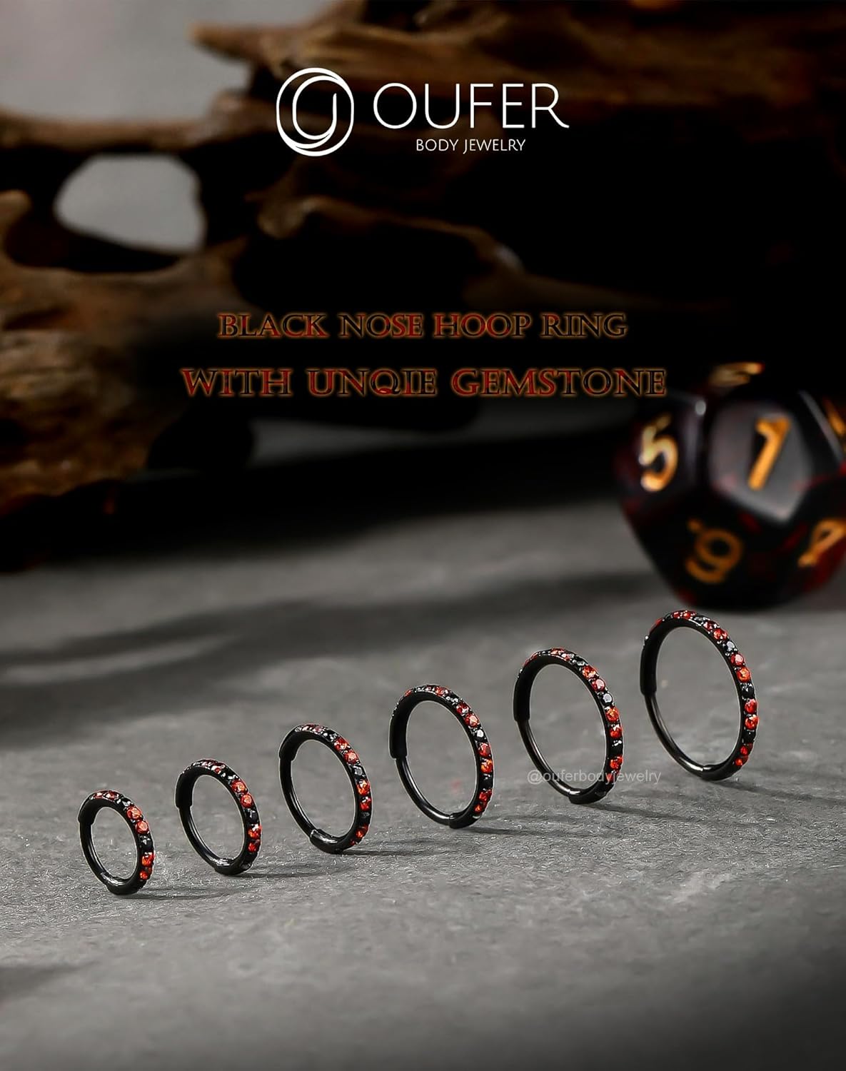 OUFER Nose Rings Hoops, 316L Surgical Steel Nose Ring for Women, 20G Hinged Colorful CZ Helix Piercing Jewelry, Lip Rings Cartilage Conch Rook Tragus Daith Earrings 5mm/6mm/7mm/8mm/9mm/10mm - Image 2