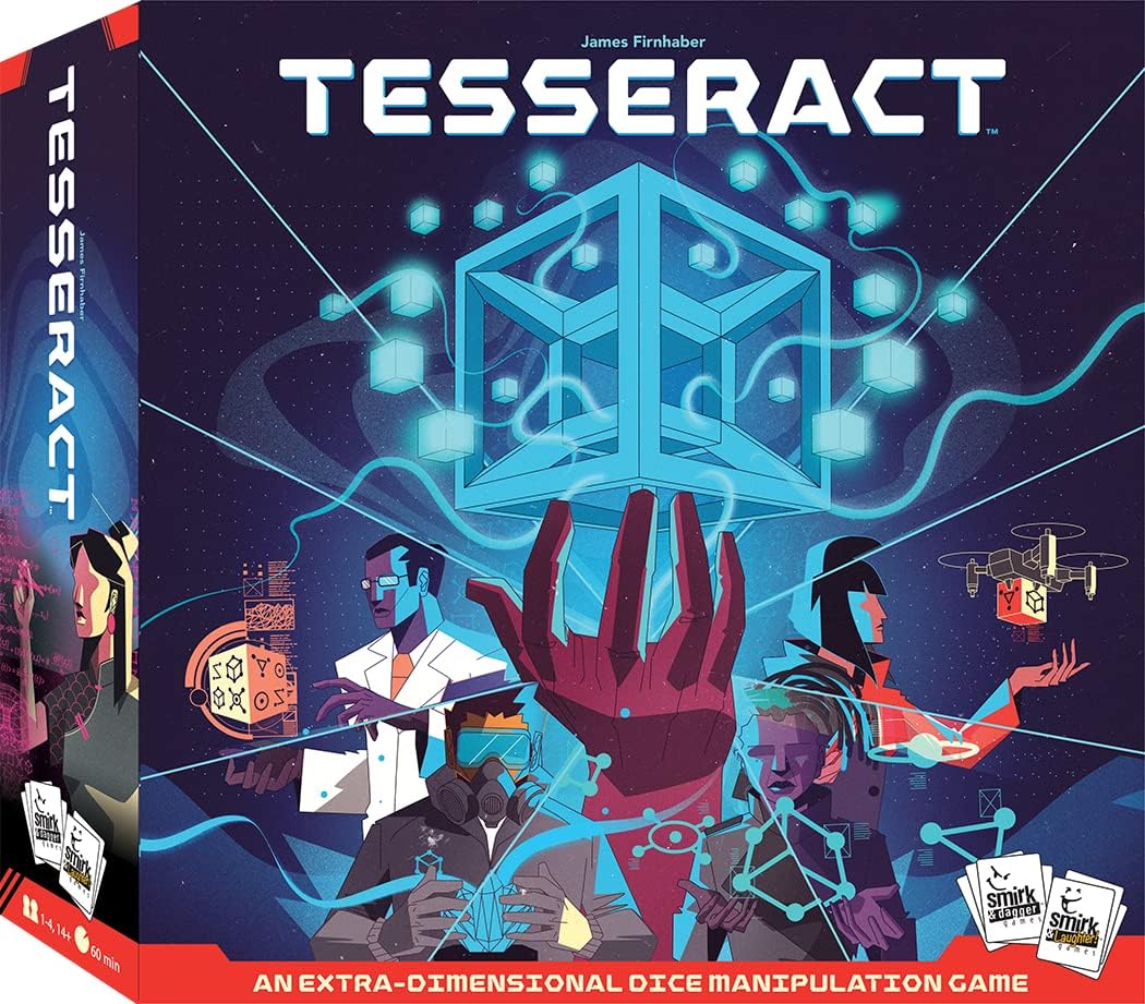 TESSERACT by Smirk & Dagger: 1-4 Player Cooperative Strategy Board Game, 64 Dice, Rotating Turntable, Dice Manipulation, Unique Player Powers, A Great Gift for Couples, Family, Adults & Teens Ages 14+