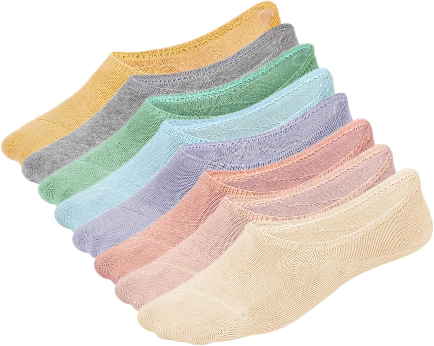 - No Show Liner Socks Women - (Size 4-7/7-10/10-13) Low cut Invisible Cotton Sneaker Socks with Non Slip Grips