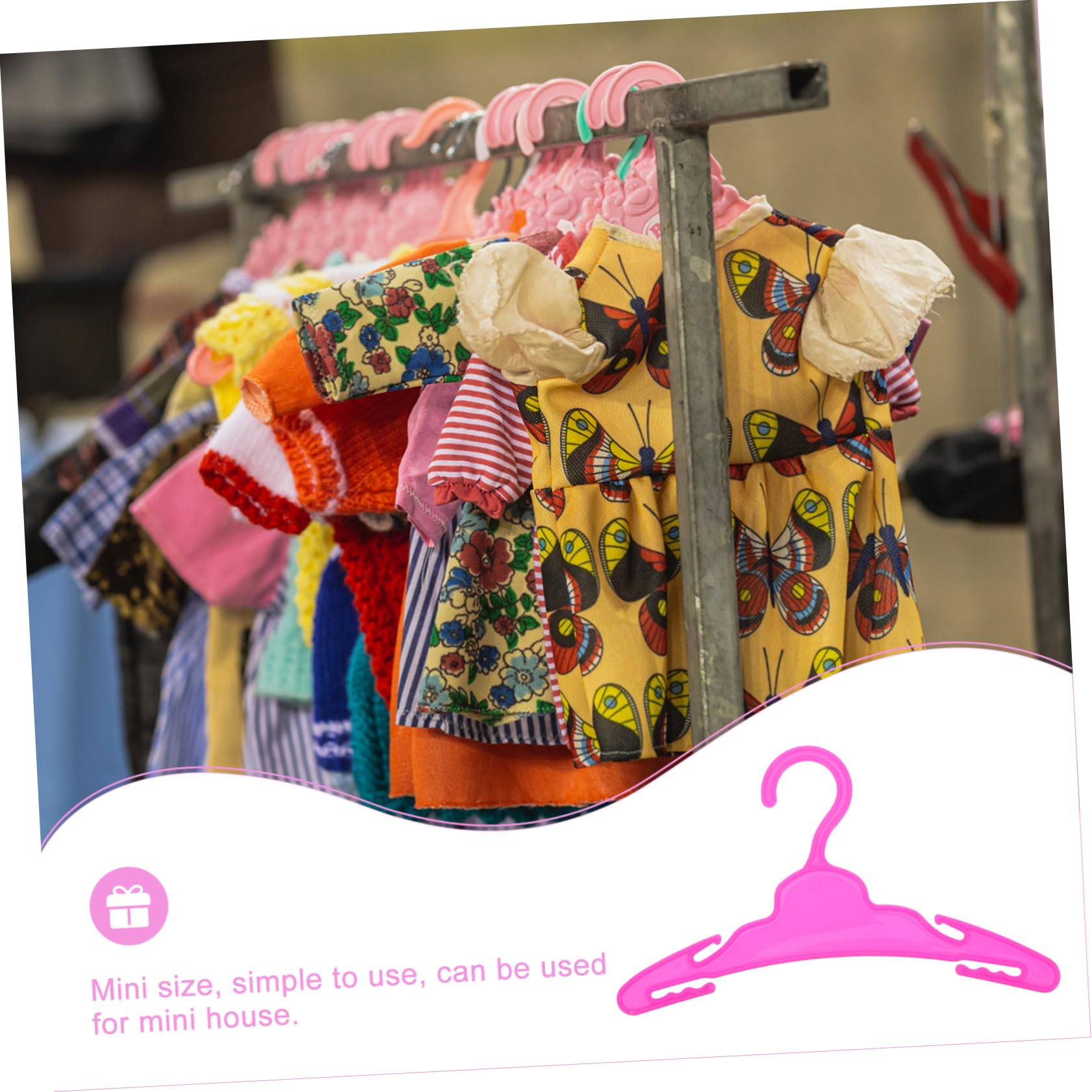COSMEVIVI 10pcs Doll Clothing Hangers Miniature Coat Hangers for Dolls Girl Clothes Holder Plastic Mini for 18 Inch