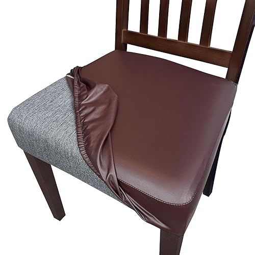 Waterproof Pu Leather Seat Covers for Dining Room Chairs Set