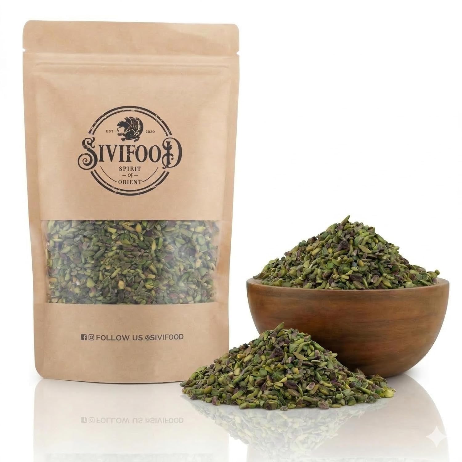 SIVIFOOD® Grob gehackte Pistazienkerne [250g] - Naturbelassene Pistazien gehackt in Premium Qualität – Gehackte Pistazien zum Backen, für Kuchen, Torten & Baklava