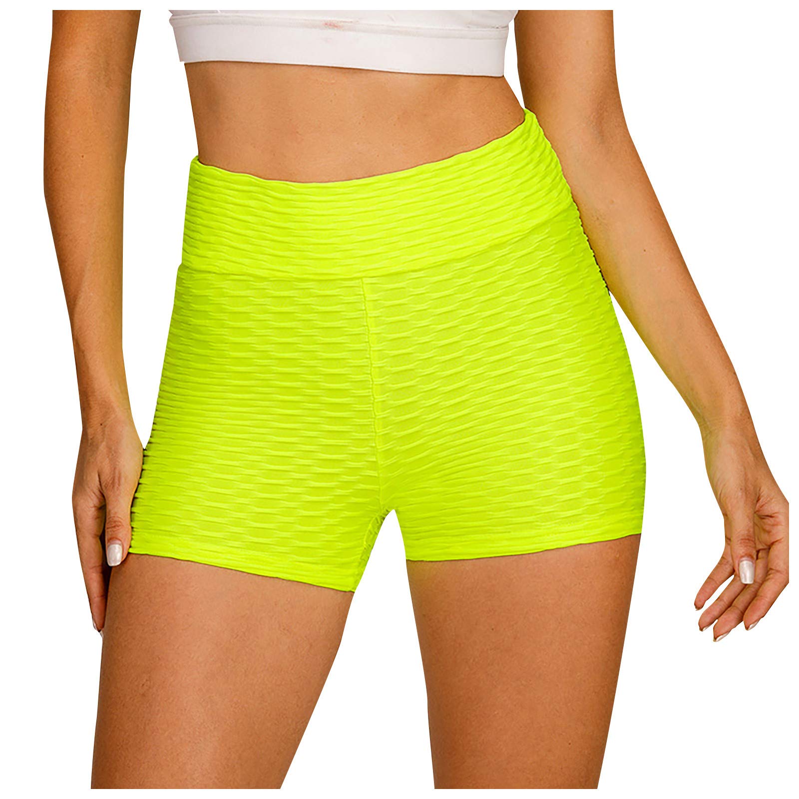 Damskie legginsy sportowe Skinny Slim Fit spodnie fitness do treningu, joggingu, jogi, krótkie spodnie z wysoką talią, zielony, XL