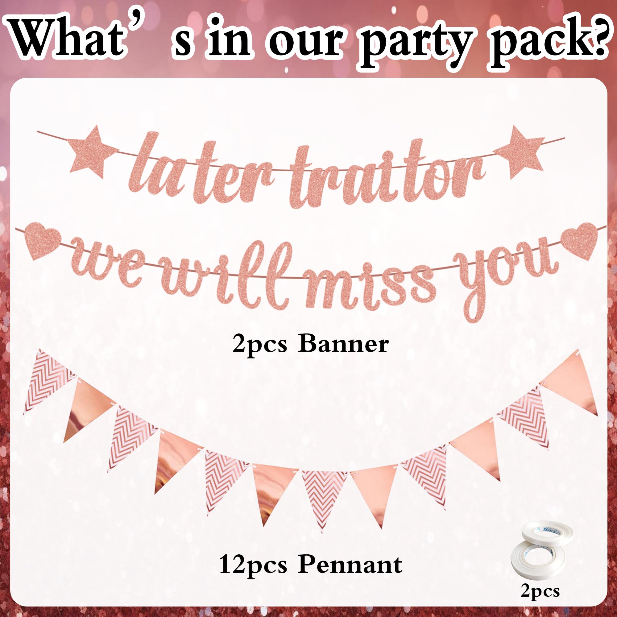 Sorry Your Leaving Banner Decorations, Farewell Party Supplies We Will Miss You Later Traitor Banners - Image 2