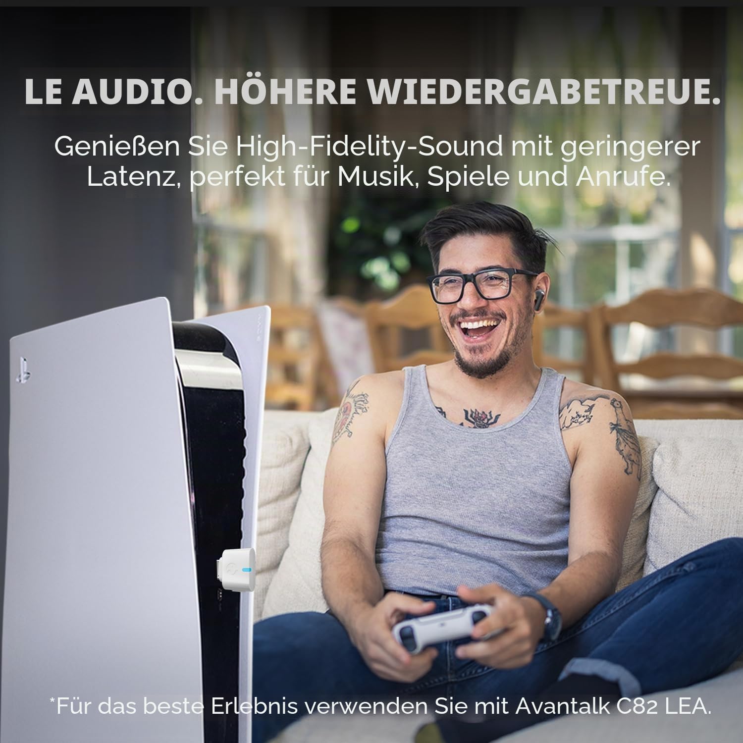 Avantalk Infinity NC – Zukunftssichere Auracast Kopfhörer, LE Audio & Bluetooth ohrhörer mit aptX Adaptive, niedriger Latenz, ANC, EQ-App & klaren Anrufen, Schwarz