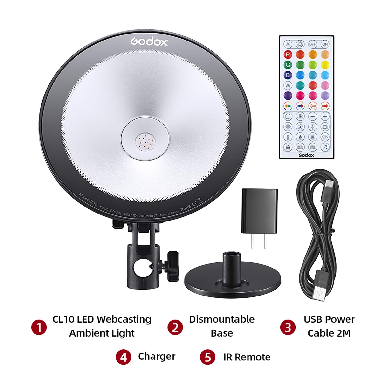 GODOX CL10 Luce Fotografica, LED Webcasting, Luce Ambientale, Selfie Anello Luce Dimmerabile Lampada Della Macchina Fotografica Per Trucco Video Live Studio
