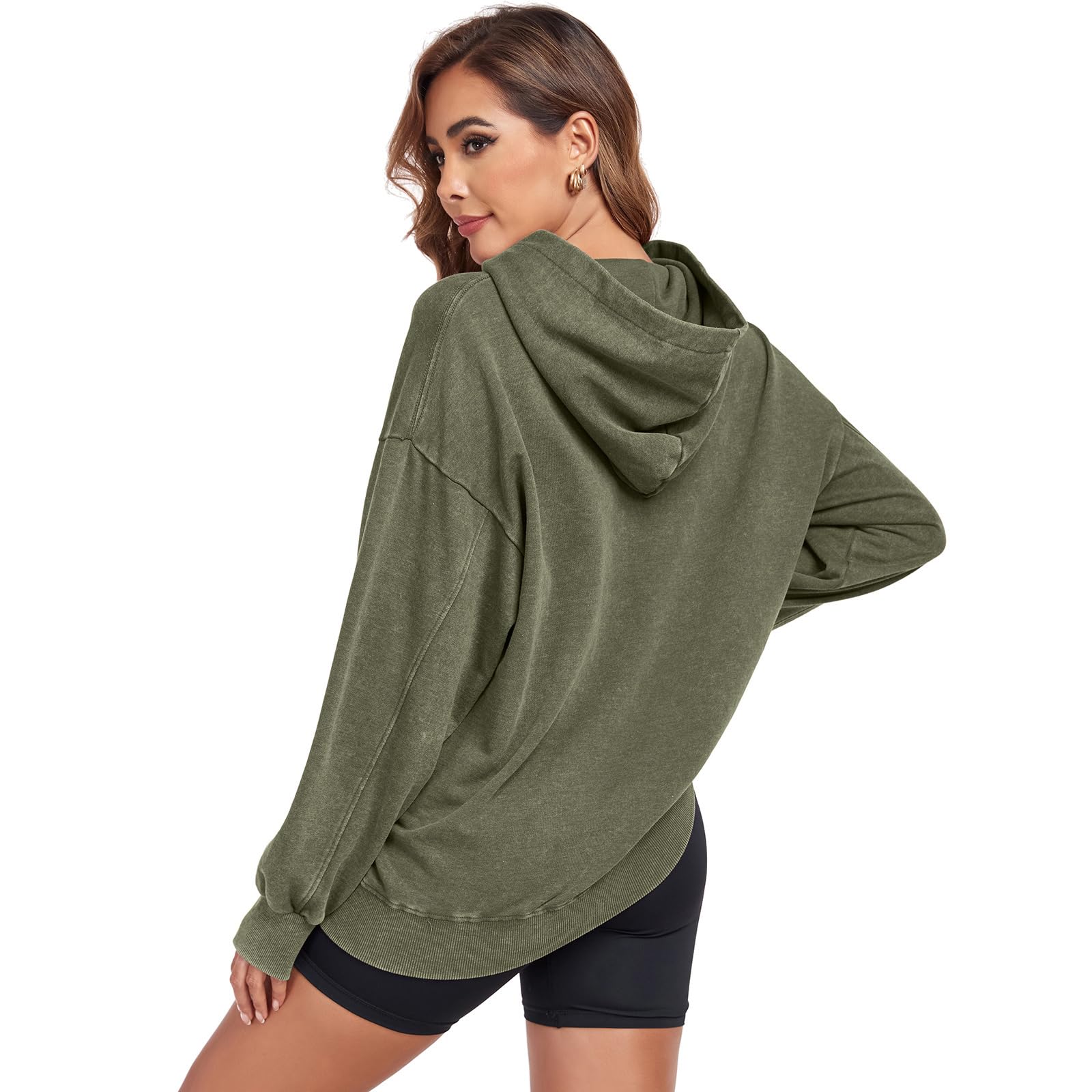 Felpe con cappuccio oversize per uomo donna pullover felpe lavaggio acido vintage vestibilità ampia unisex abiti in cotone