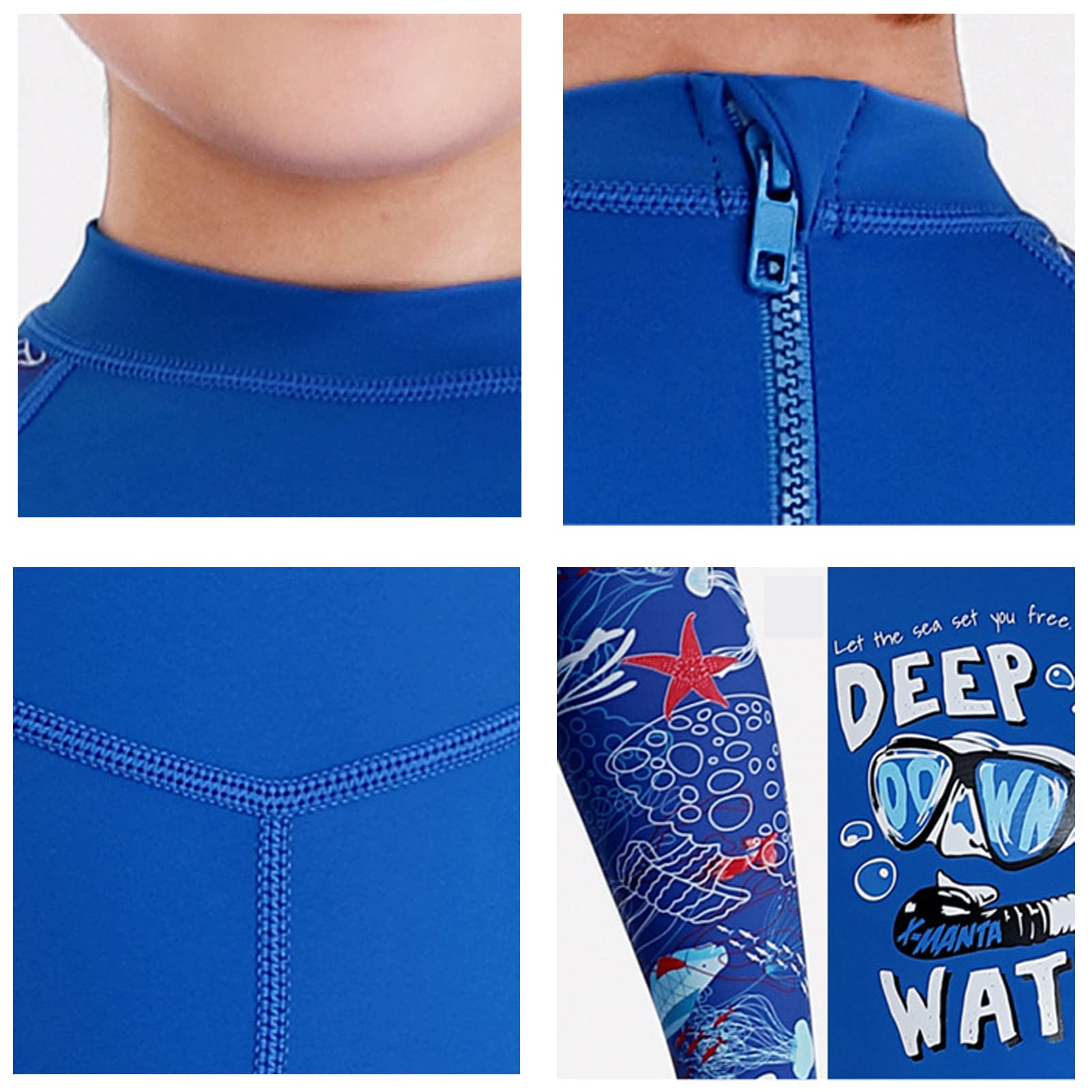 Combinaison de plongée pour Enfants garçons, Maillot de Bain Complet à séchage Rapide et Respirant pour Le Surf, la Natation et la plongée (Noir S)