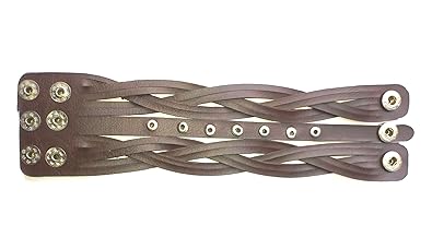 ConnectCart Trending Leather Black Broad Metal Width Gym Style Solid Wrist Band Bracelet Cuff for Boys/Men