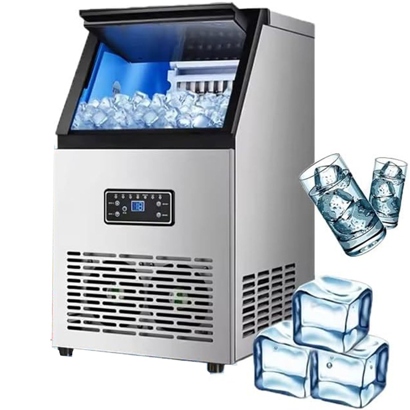 Commercial/electric ice maker machine, 11.5kg/25Lbs ice storage 60kg