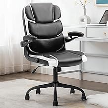 YAMASORO Cadeira de Escritorio Ergonomica Apoio Lombar Cadeira Presidente Ergonomica NR17 Back System Cadeira de Escritório com Apoio de Braço Rebatível-Preta